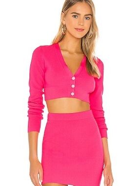 Hot Pink Helmut Lang Cropped Cardigan size L